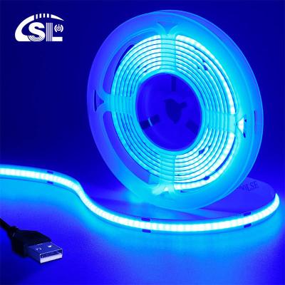 China 320leds 8mm Blue flexible COB Led Strip Light for Indoor and Outdoor decoration -20 60C for sale