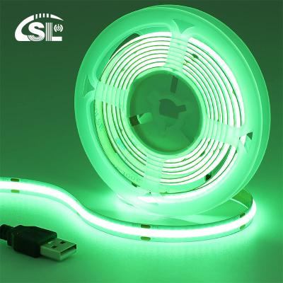 China Green COB Led Strip Light 8mm 320leds 12v24v for Outdoor and Indoor Long Lifetime for sale