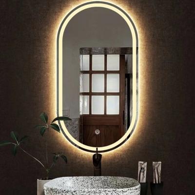 China Hotel Home Bathroom Decoration LED Lighted Triple Color Lights Waterproof Vanity Mirror for sale