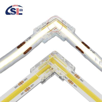 China 5mm 8mm 10mm LED Strip Connector L Shape Dual End Single End Transparent Reusable IP20 for sale