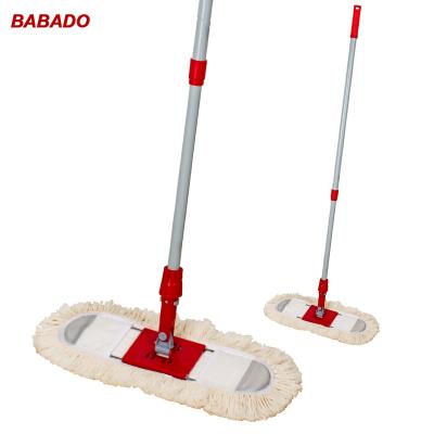 China BABADO 40cm Sustainable Industrial Indoor Floor Broom Cotton Dust Mop Commercial Cleaning Flat Mop For Ease Cleaning for sale