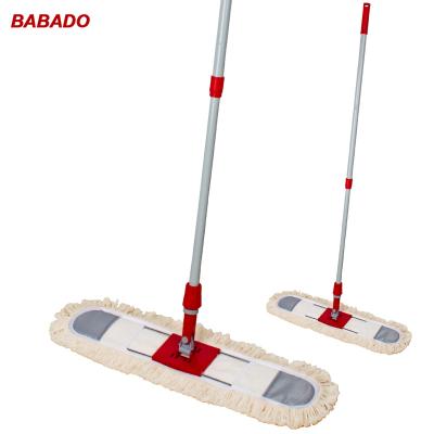 China BABADO 60cm Durable Professional Quick Dust Floor Cotton Flat Mop For Lobby Lobby Mall Hotel Hospital for sale