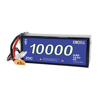 China High quality rechargeable UAV Drone 4S 14.8V lithium polymer battery 10000mah lipo battery for drone delivery for sale