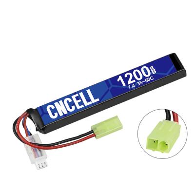 China Airsoft factory wholesale stick 2S 7.4V 1200mAh airsoft lipo battery for sale