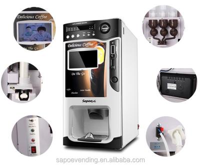 China 1600g X Automatic Tea 3 Coffee Coin Operated Vending Machine With 7 Inch LCD Display for sale