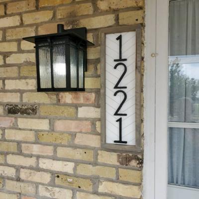 China Modern Outdoor Metal Sign Plate Letter Room Wooden Floating 3D Address Plaque House Number for sale