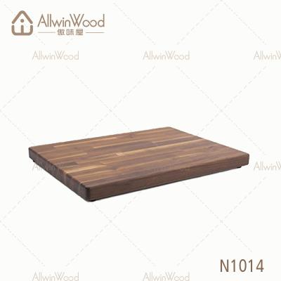 China Sustainable End Grain Hardwood Butchers Wood Cutting Plate Walnut Chopper for sale