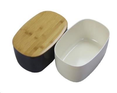 China Freshness Keeping Clean Design Bamboo Fiber Bread Box Trash Can With Cutting Board Lid for sale