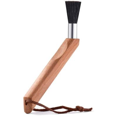 China Long Handle Natural Wooden Coffee Grinder Eco-Friendly Sustainable Cleaning Brush for sale