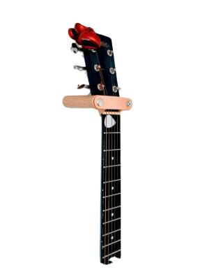 China Eco - Friendly Wholesale Wooden Leather Guitar Rack Sustainable Natural Wall Mount for sale