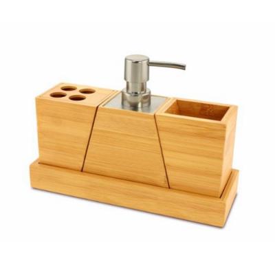 China Household Viable Basics 4 Piece Bamboo Bath Accessory Set for sale