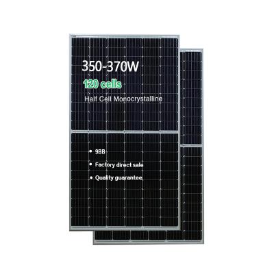 China Solar Power System Factory 120cell 166mm 9bb 350w 360w 370w 380w Monocrystalline Solar Panel for sale