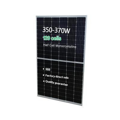 China solar products solar panels Germany 370 watt mono black PV solar panel 370w half perc cells with low price for sale