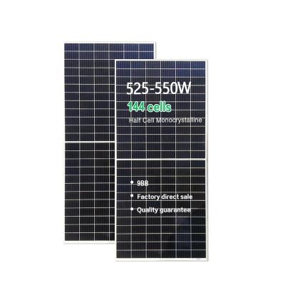 China Solar Products Efficiency Solar Panel Cost 530w 540w 182mm 144cells 9BB Half Cut Cells Solar Panel 550 W for sale