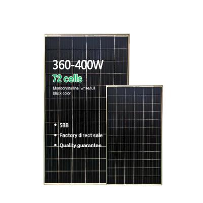 China Solar Products Slim Layer Solar Cell 1.5v Power 390w PV Module Right Angle Mono Solar Panel for sale