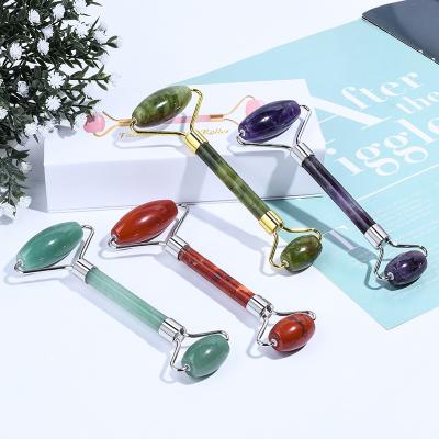 China Dual Rollers/Portable/Cool/Comfortable and Black Hot Selling Face Lifting Jade Roller Gua Sha Massage Stone Set for sale