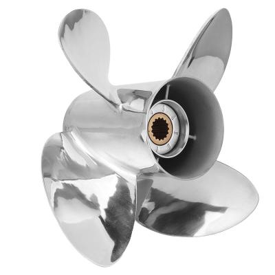 China Stainless steel Wholesale Outboard Boat Propeller 4 Blade Marine Propellers 13X17 Boat Propeller for Yamaha Marine Gasoline Engine 50-130hp for sale