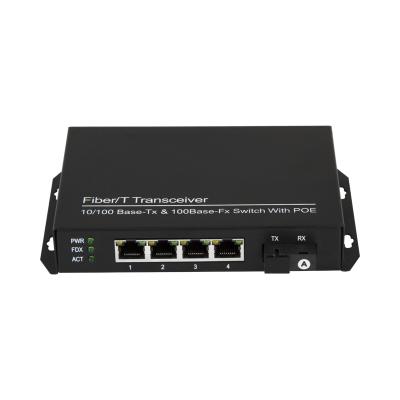 China POE port 100M POE switch 4 + 1 fiber port 100M Ethernet Optical Fiber POE switch for IP camera for sale