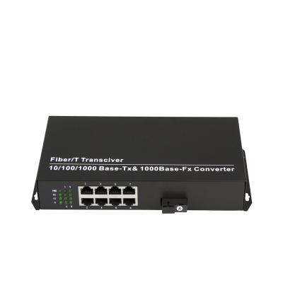 China POE Port 10/100/1000M POE Fiber Optic Switch 8+1 Port 1000M Optical Fiber POE Switch for sale