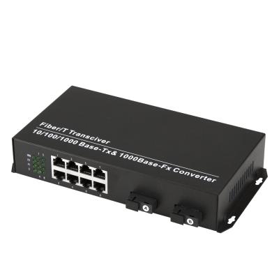 China POE 8 Port 10/100/1000M POE Fiber Optic Switch + 2 Port 1000M Optical Fiber POE Switch for sale