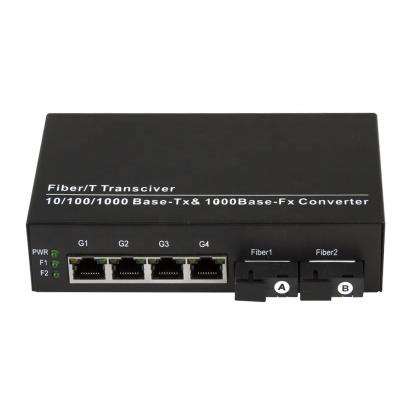 China Netwok 4 Port 10/100/1000M POE Fiber Optic Switch + 2 Port 1000M Optical Fiber POE Switch for sale