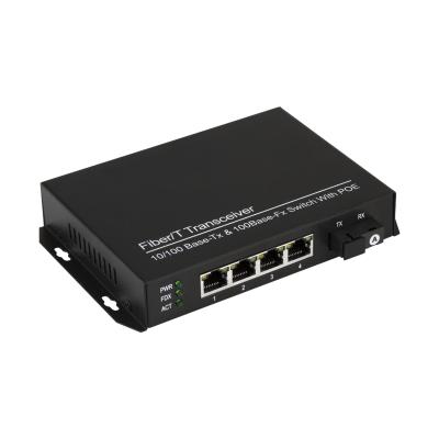 China POE Network POE Switch 100M Port 4 POE + 1 Port 100M Optical Fiber Ethernet for sale