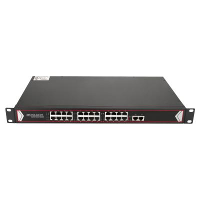 China POE Network POE Network Switch 24 Port 100M POE Switch + 2 Port 1000M for sale