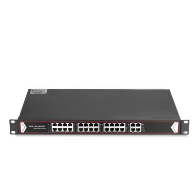 China POE 24 Port 100M POE Switch + 4 Port 1000M Network POE Network Switch for sale