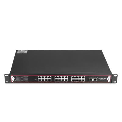 China POE 24 Port 1000M POE Switch + 2 Port 1000M Network POE Network Switch for sale