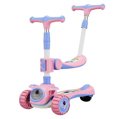 China Fast Folding Foldable Kids Scooter High Quality Multifunctional Kick Scooter And Luminescent For Kids Child Toys 3 PU Wheel Steel for sale