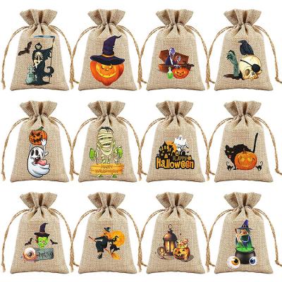 China Custom Logo Fashion Eco-Friendly Wholesale Hot Selling Small Drawstring Bag Christmas Burlap Pouch Gift Bags for sale