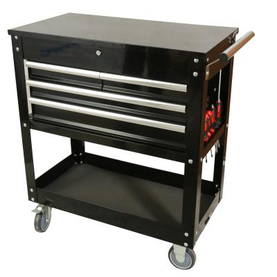 China Workshop black metal tool car with 4 drawers for workshop tool storage for sale