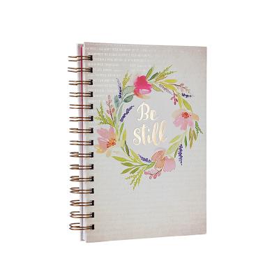 China Hardcover Spiral Printing Flower Hardcover Planner Journal for sale