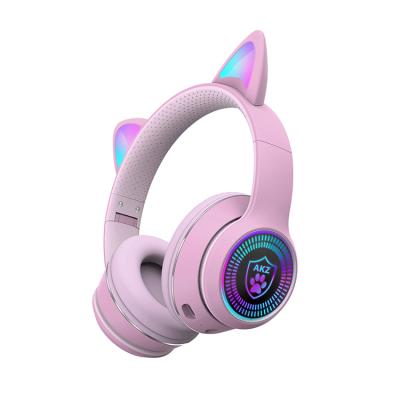 China True Stereo Bluetooth V5.0 Gaming Earphone In Ear Earbuds ANC Headset and Cute Earbuds Girls Earphone with Cat Ears for Kids for sale