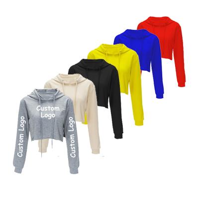 China High Quality Fashionable Anti-wrinkle Custom Logo Crop Top Women's Hoodies and Sweatshirts for sale