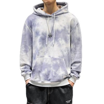 China Wholesale High Quality Men's Streetwear Fleece Anti-wrinkle Drop Shoulder Tie Loose Dye Men's Hoodies for sale