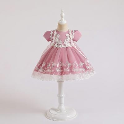 China Toddler Anti-Static Ceremony Baby 1st Birthday Tutu Dress Girls Party Princess Dresses Baptism Gown Flower Wedding Dress 2166-1 for sale