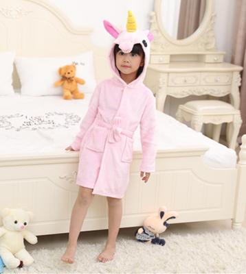 China ENGLAND STYLE Soft Hooded Unicorn Bathrobe Toddle Children Girls Boys Girls Sleepwear 886 for sale