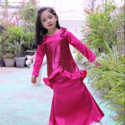 China 7-12T Anti-Static Kids Arabic Dress 2021 Burka Prayer Kaftan Jilbabs Girls Long Sleeve Abaya Muslim Islamic Baby Maxi Dress Girls Dress for sale