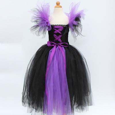 China Anti-Static Maleficent Evil Queen Halloween Cosplay Costume For Girls Kids Dress Dress HH-5038 SX-HD93405 for sale