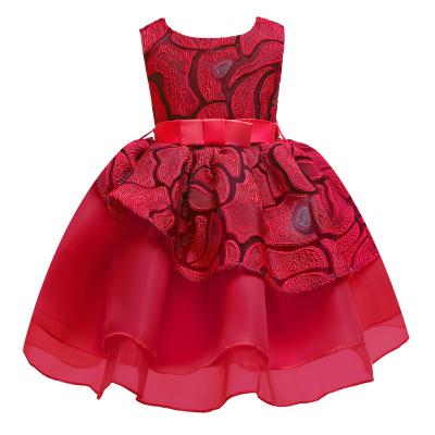 China Anti-static Princess Wedding Party Dress Toddler Baby Flower Girls Dresses Kids Love Dresses 3215 for sale