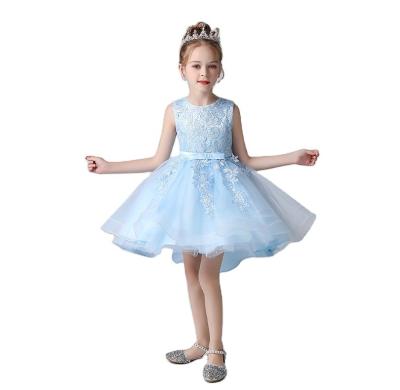 China 2021 Summer Flower Girl Dress Kids Anti-static ciothes For Girls Kids Princess Dress Wedding Girl High Low Dress TW8991 Long for sale