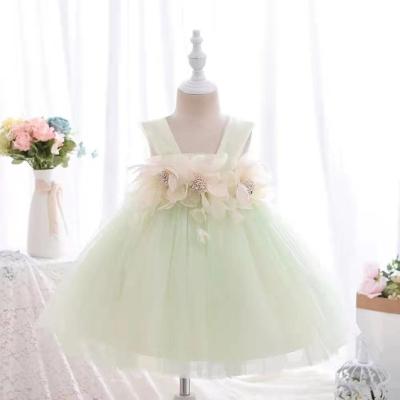 China Anti-Static Newborn Baptism Dress 1 Year Birthday Dresses For Baby Clothes Flower Princess Party WB001 for sale