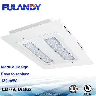 China Hot 2018 Gas Station DLC UL Modular Gas Station Led Canopy Lights 100w 120w for sale