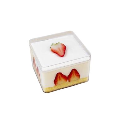 China New Recyclable Plastic Disposable Transparent Food Containers Cake Box Cookie Storage Packaging For Backery for sale