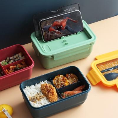 China Food Grade Plastic Microwave Heated Biodegradable Wheat Microwavable Straw Lunch Box Bento Container Tiffin Box Food Storage for sale