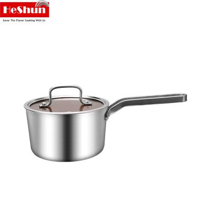 China Sustainable Kitchen Accessories Metal Casserole Cooking Pots Stainless Steel Cookware 6pcs Set à venda