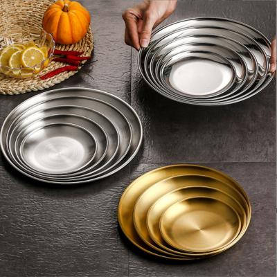 China Wholesale Stainless Steel Tray Plate Dish Dinner Plates Serving Custom Made From Viable Factory for sale