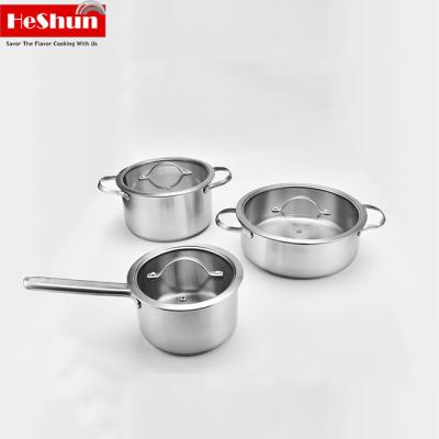 China Sustainable Factory Direct Double Bottom Cookware Set 304/201 Stainless Steel Stock Pot Soupot With Glass for sale