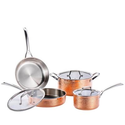 China 2022 Viable Gift Fancy Classic Stainless Steel Cookingware Sets Casserole Kitchenware Ollas Cookware Sets Cooking Pot Set for sale